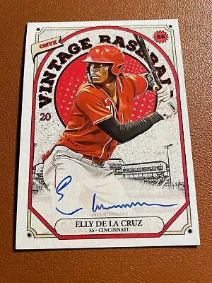 $39 • Buy 2023 Onyx Vintage Baseball Auto Blue Ink #VA-ED Elly De La Cruz