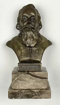 Vintage Brahms Bust MCM 7” Classical Music Art Sculpture Bronze West Germany • $38.88