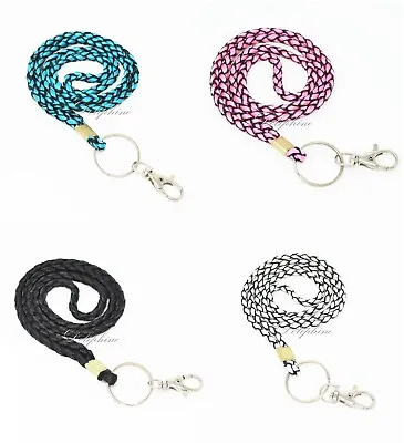 $4.49 • Buy Handcrafted Weave Ribbon Neck Lanyard With Key Chain For Key, ID Badge Holder