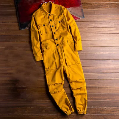 Fashion Retro Men's Pocket Cotton Blend Overalls Pants Jumpsuit Trousers Romper • $63.23