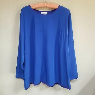 Vintage Maggie Shepherd Women Blue Long Sleeve Top Shirt Large Made In Australia • $42.87