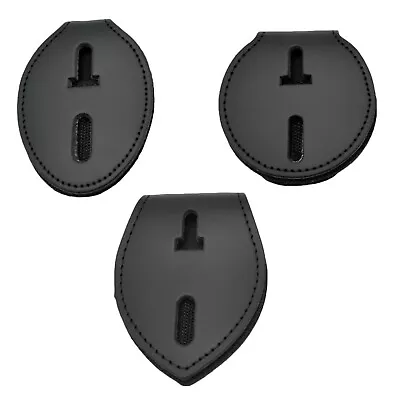 $18.84 • Buy Universal Police Security Badge Holder Leather Clip On Belt Neck Hanger W/Chain 