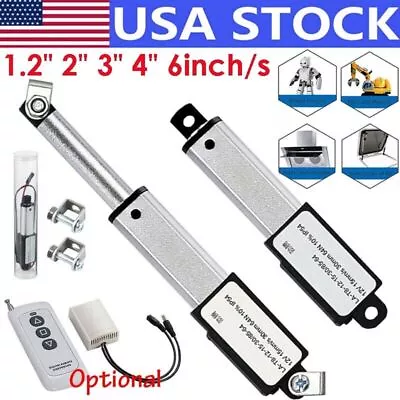 12V Electric Micro Linear Actuator 1.2  2  3  4  Stroke Fast Speed Up To 6inch/s • $21.99