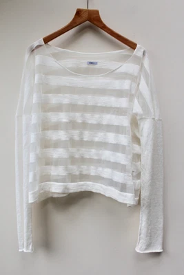 £30 • Buy Crea Concept White Linen Blend Semi-Sheer Top, EU 38, UK 10