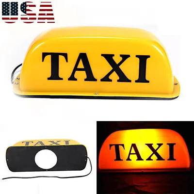 $13.99 • Buy LED Bright Yellow 12V TAXI Magnetic Cab Sign Light Rooftop Topper Marker Lamp