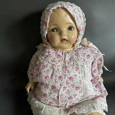 Vintage American Composition Crying Baby Doll 1920s-30s Toy 21” Closing Eyes • $122