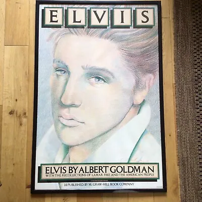 Rare Framed C1981 Elvis By Albert Goldman Book Promotional Milton Glaser Poster • $167.85