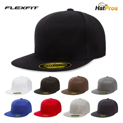 Original Flexfit Flatbill Hat Premium 6210 Fitted Baseball Cap 210 Flat Bill • $13.60