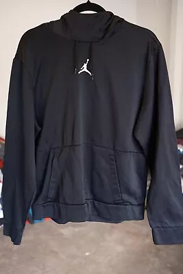 AUTHENTIC Jordan Mens Black Pullover Hoodie Size Large - Jump-man Logo Dri-Fit • $29.95