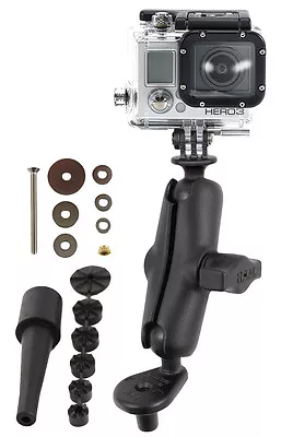 RAM Motorcycle Fork Stem Mount For GoPro Virb SJCAM Muvi Xcel Vivitar More • $46.49