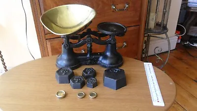 £25 • Buy Vintage F. J. Thornton The Viking Cast Iron Kitchen Scales & Weights