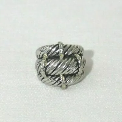 Vintage Nautical Rope 3 Layered Silver Tone Textured Ring Lot 1506 Lisasfinds • $7.99