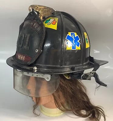 FIREFIGHTER FIREMAN HELMET BLACK - NEWCOMERSTOWN OHIO - NERS #31  McGarry B. 11  • $199.99