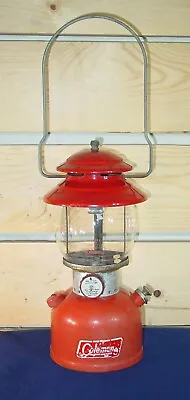 $68 • Buy Vintage Coleman Red 200A Single Mantle Camping Lantern 1970 Original Pyrex Globe