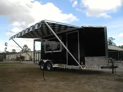 NEW 7x18 7 X 18 Enclosed Concession Food BBQ Trailer • $18595