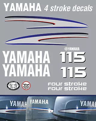 YAMAHA 115hp Four Stroke OUTBOARD STICKERS • $63.23