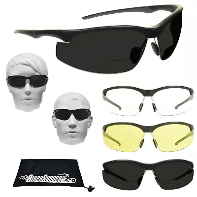 Z87 Safety Bifocal ANSI Sport Sunglasses Adjustable Nose Piece Cycling Outdoor • $13.95