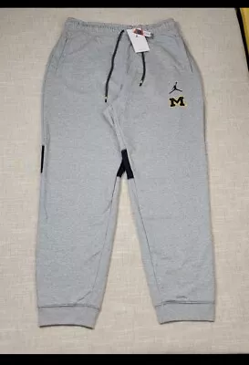 Men's Jordan Brand Michigan Wolverines Tapered Sweatpants - Gray - Sz: L & XL • $100