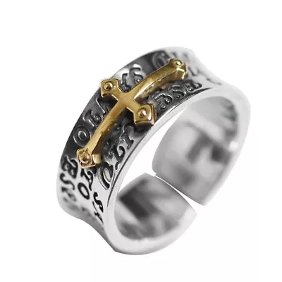 Vintage Catholic Christian Cross Ring Men's Religious Belief Wearing Jewelry NEW • $0.01