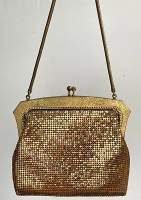 Vintage Oroton Gold Mesh Clutch Purse Handbag Bag Chain West Germany 1960s '70s • $60