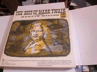 The Best Of Mark Twain Read By Marvin Miller 4 Record LP Box Set & Book VINYL NM • $28