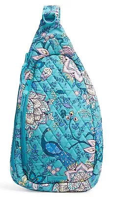 NWT Vera Bradley Essential Sling Backpack Peacock Garden NEW Retail $80 • $50