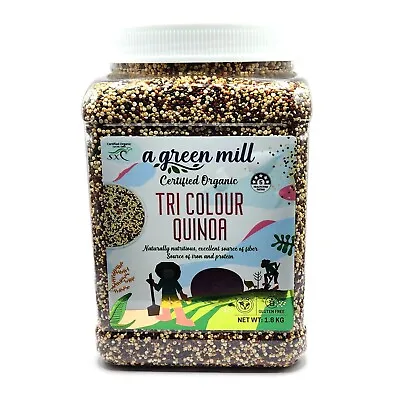 Organic Tri Colour Quinoa 1.8Kg Grain Meal Super Food Kosher Vegan Gluten Free • $29.99