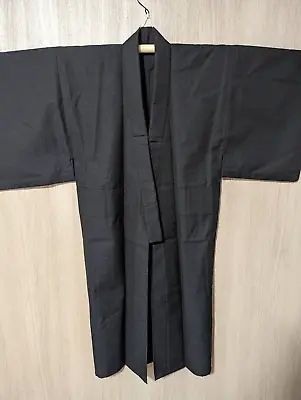 Japanese Vintage Kimono Yukata Jinbei Height53.93inch Width23.22inch Black Used • £52.25