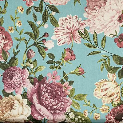 Arthouse Teal Blue Green Pink Blush Floral Flowers Leaves Mix Vinyl Wallpaper  • £11.99