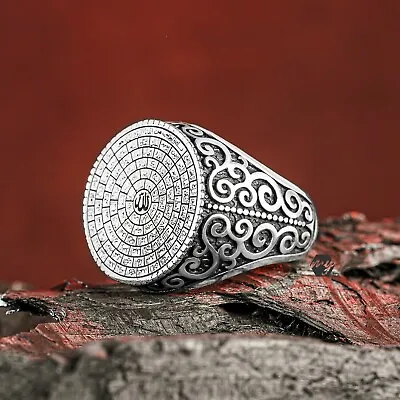 Solid 925 Sterling Silver Asmaulhusna (Names Of Allah) Islamic Men's Ring • $49.90