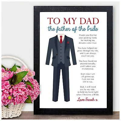 To My Dad Wedding Favour Father Of The Bride Personalised Thank You Gifts Poem • £5.95