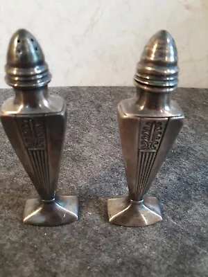 Vintage Viking Ep Lead Salt Pepper Shaker Set C16 C 16 Metal Art Deco  • $22.99