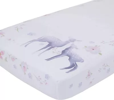 NoJo Watercolor Deer 100% Cotton Sateen Photo Op Fitted Crib Sheet • $8.95