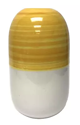IKEA Vase Stoneware Pill Beehive Home Decor Yellow & White 6  21880 Flowers • $13.45