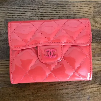 Authentic Chanel Matelasse Coin Purse Compact Wallet Card Case Pink CoCo Mark • £336.98