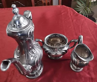 Wallace Art Nouveau Quadruple Plate 3 Piece Tea Set • $115