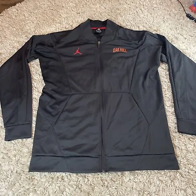 Nike Jordan Oak Hill Academy Jacket Full Zip Basketball Grey 919337 Size XL • $69.99