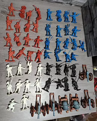 Vintage Revolutionary War Classic Toy Soldiers Colonials Napoleonic Plastic Lot • $35.95