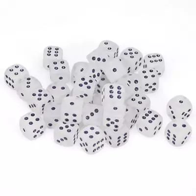 36D6 Frosted Clear With Black Dot Dice - Chessex • $40.74