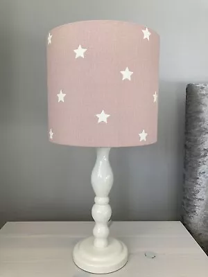 Dusky Pink White Star Lampshade Handmade 20 30 40 Cm Prestigious Twinkle Fabric • £27