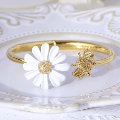 £3.66 • Buy Exquisite Flower Daisy Bee Opened Bracelet Bangle Cuff Women Party Jewelry Gifts