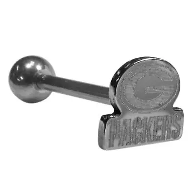 Green Bay Packers Stainless Steel Barbell Tongue Ring (Logo) NFL Football • $10.99