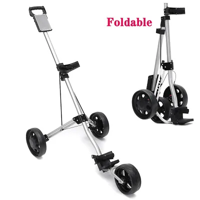 Golf Push Pull Cart Lightweight Foldable 3 Wheels Push Pull Golf Cart Trolley  • $148.80