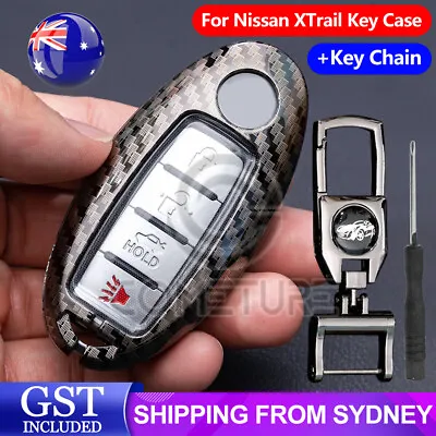 Metal Carbon Fiber Car Key Fob Case Shell Cover For Nissan XTrail Qashqai Murano • $22.85
