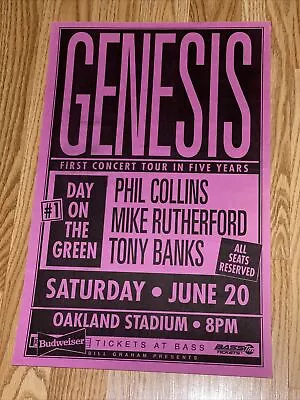 Genesis Phil Collins Oakland Stadium ORIGINAL Concert Poster • $90