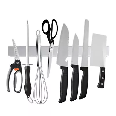 Stainless Steel Magnetic Knife Rack Magnet Holder Knives Block Stand 30/40/50cm • $24.99