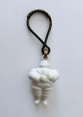 Vintage Michelin Man Advertising Keychain White Standing Figure Fob Tires Promo • $12.99