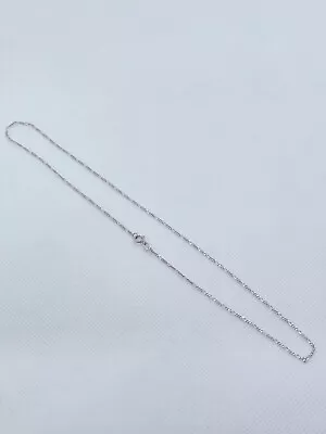 18k Solid White Gold Figaro Chain Necklace. 16”.  1.43 Grams • $143.99