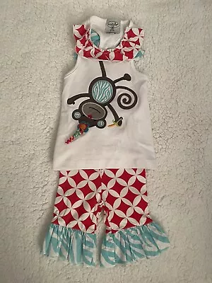MudPie Monkey Outfit Set Design Size 9 — 12 Months • $6.99