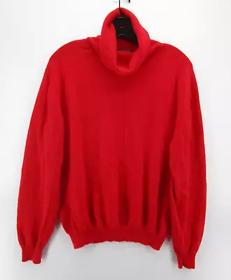 VINTAGE Charter Club Sweater Women Small Red Cashmere Turtleneck Pullover Casual • $29.99